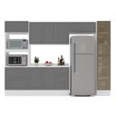 Ver mais imagens de Cozinha Completa 5 Peças com Cristaleira em MDF Cinza Yescasa