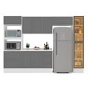 Ver imagem 7 de Cozinha Completa 5 Peças com Cristaleira em MDF Cinza Yescasa