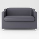Ver imagem 3 de Sofá Namoradeira 2 Lugares Sala Descanso – Balaqui Decor Cor:Cinza