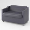 Ver imagem 2 de Sofá Namoradeira 2 Lugares Sala Descanso – Balaqui Decor Cor:Cinza
