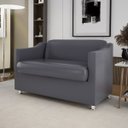 Ver imagem 1 de Sofá Namoradeira 2 Lugares Sala Descanso – Balaqui Decor Cor:Cinza