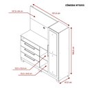 Ver imagem 7 de Cômoda com Painel para TV até 43 Polegadas 1 Porta com Espelho 3 Gavetas NT 5055 Notável Móveis