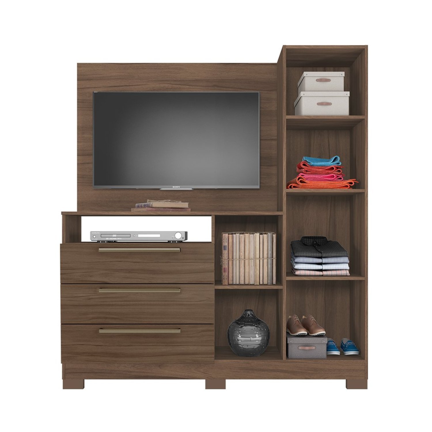 Cômoda com Painel para TV até 43 Polegadas 1 Porta com Espelho 3