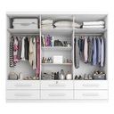 Ver imagem 3 de Guarda Roupa Casal Maximus Plus 6 Portas e 6 Gavetas Branco Absoluto - Zanzini Móveis