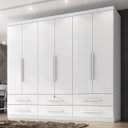 Ver imagem 1 de Guarda Roupa Casal Maximus Plus 6 Portas e 6 Gavetas Branco Absoluto - Zanzini Móveis