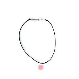 Colar de Coração Rosa Cristal Opala Colares de Castelo de Diamante Colar de Opala de Coração de Quar - 3