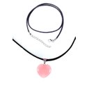 Ver imagem 1 de Colar de Coração Rosa Cristal Opala Colares de Castelo de Diamante Colar de Opala de Coração de Quar