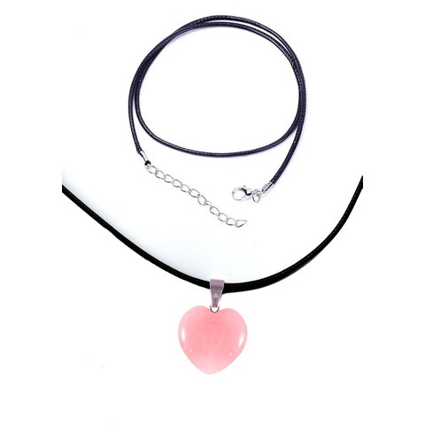 Colar de Coração Rosa Cristal Opala Colares de Castelo de Diamante Colar de Opala de Coração de Quar