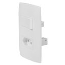 Ver imagem 2 de Kit com Placa 4x2 Interruptor Simples+Tomada 20A Separado Brilhante Astra