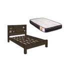 Ver imagem 1 de Cama Casal Com Nichos C/ Portas -Veneza 100% Mdf + Colchão Casal Probel 1,38x1,88 Nogal