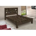 Ver imagem 2 de Cama Casal Com Nichos C/ Portas -Veneza 100% Mdf + Colchão Casal Probel 1,38x1,88 Nogal