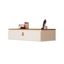 Ver imagem 2 de Penteadeira Suspensa Multiuso Console Diana com Puxador em Corino Off-white/nature