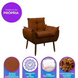 Poltrona Decorativa Sala de Estar Escritório Quarto Prime Cor: Terracota - 3