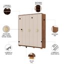 Ver imagem 3 de Guarda Roupa Casal 203cm com Espelho Leo Imbuia/fendi V02 - Mpozenato