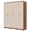 Ver imagem 1 de Guarda Roupa Casal 203cm com Espelho Leo Imbuia/fendi V02 - Mpozenato