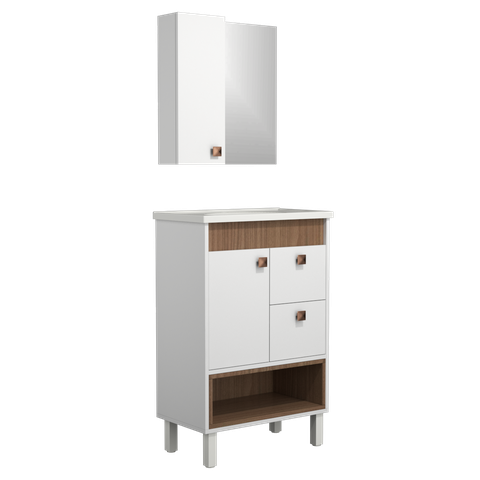 Conjunto Gabinete de Banheiro Istambul 60cm