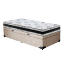 Ver imagem 2 de Cama Base Box Baú Solteiro Super Confort Suede Bege + Colchão Solteiro Super Confort D33 24x88x188