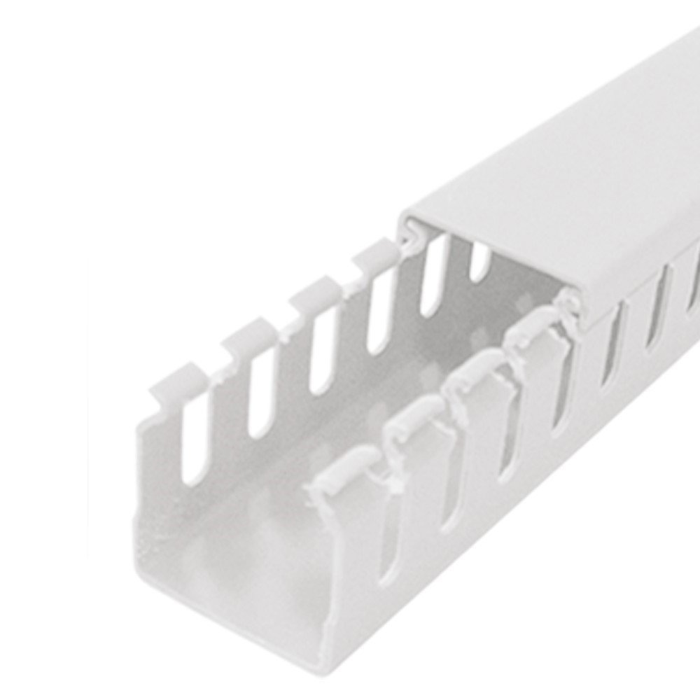Kit 2 Canaleta Aberta Painel Elétrico Branca 20x20x2000mm - 3