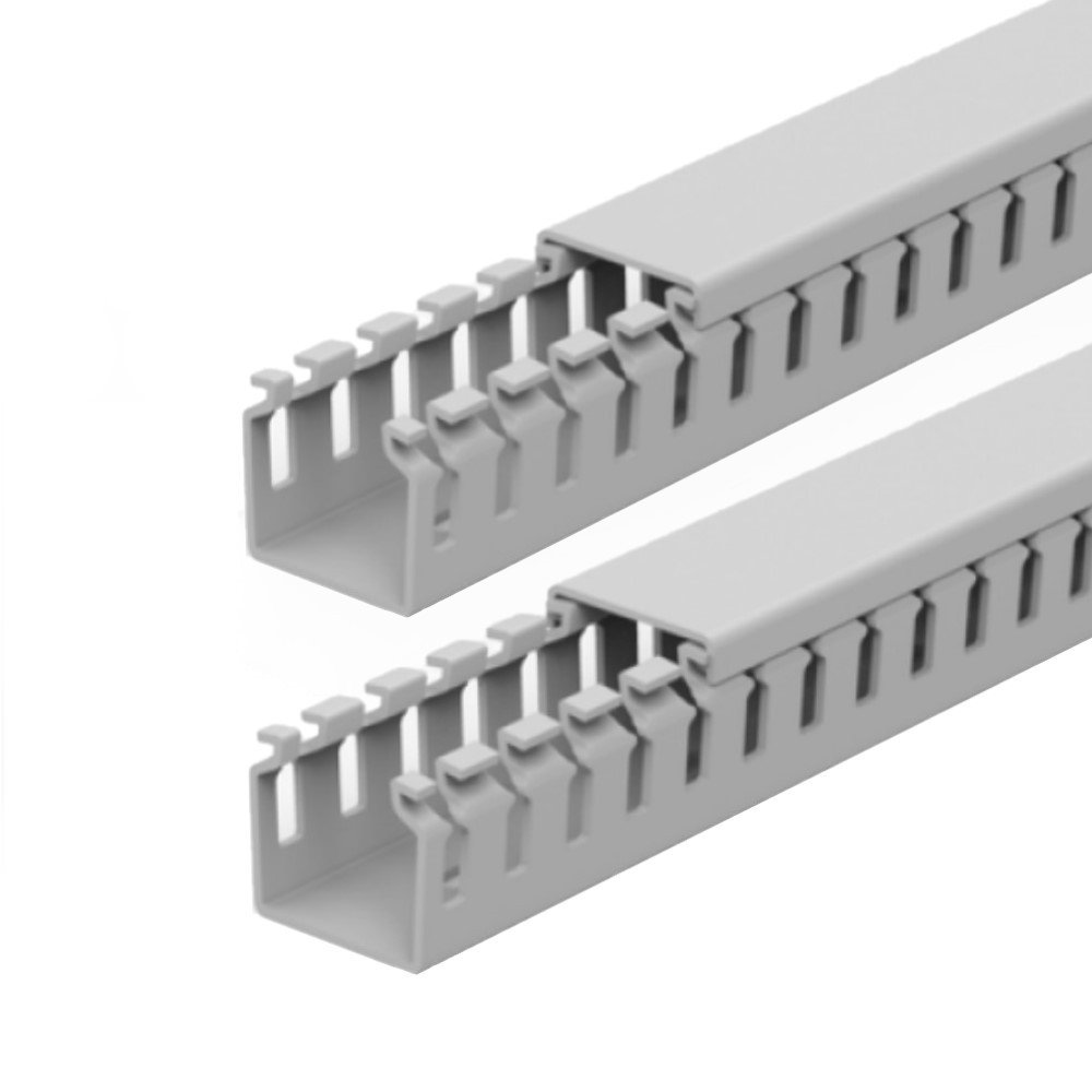 Kit 2 Canaleta Aberta Painel Elétrico Branca 20x20x2000mm - 1