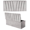 Ver imagem 1 de Kit Painel Cabeceira E Calçadeira Baú 160cm QueenSize Cinza