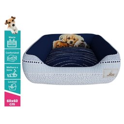 Cama Pet Para Cachorro Azul Aveludado Super Resistente e Macia - 1