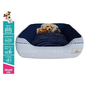 Cama Pet Para Cachorro Azul Aveludado Super Resistente e Macia