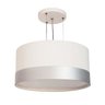 Lustre Pendente Cúpula Branco com Detalhe Prata 30x15 - 1