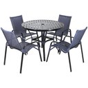 Ver imagem 1 de Jogo 4 Cadeiras Emily e Mesa com Tampo Ripado em Alumínio para Piscina, Área e Jardim Trama Original