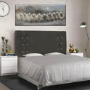 Ver imagem 2 de Cabeceira Queen Cléo para Cama Box Estofada em Mdf e Suede Cinza Loja Sheep