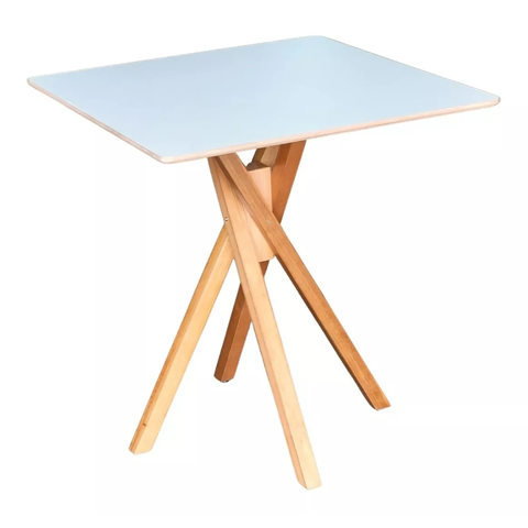 Mesa Quadrada de Madeira 60cm June na Cor Branca