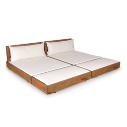 Conjunto 2 Sofás Chaise com 2 Puffs Rustic Versatti - 2