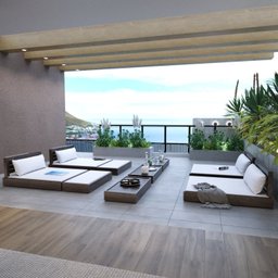 Conjunto 2 Sofás Chaise com 2 Puffs Rustic Versatti - 1