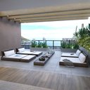Ver imagem 1 de Conjunto 2 Sofás Chaise com 2 Puffs Rustic Versatti Yescasa Marrom/Nogueira