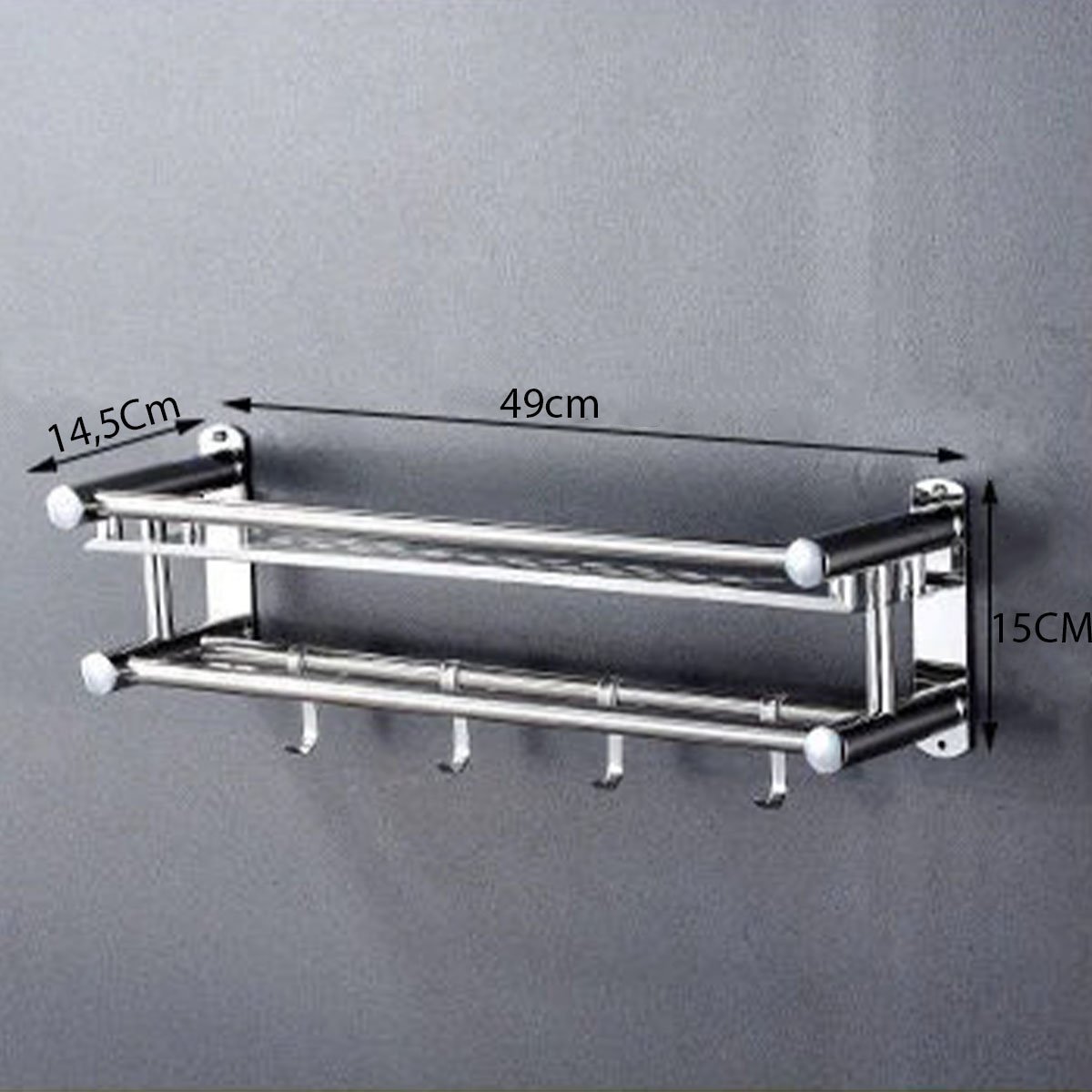 Organizador Cozinha Banheiro Aço Inox Porta Condimentos Tempero Shampoo Condicionador Sabonete Utens - 2