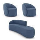 Ver imagem 1 de Sofá 4 Lugares Orgânico 220cm Morgan e 2 Poltronas Lua Suede Azul M D03 - D'Rossi