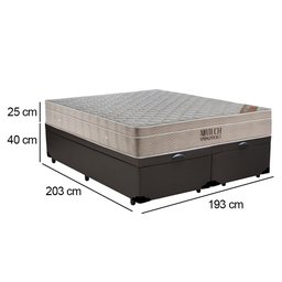 Cama Box Baú King Sintético Bipartido + Colchão Ortobom Airtech Molas Ensacadas 65x193x203 Marrom - 3