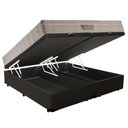 Ver imagem 5 de Cama Box Baú King Sintético Bipartido + Colchão Ortobom Airtech Molas Ensacadas 65x193x203 Marrom