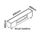 Ver imagem 3 de Rack Nobre 2.1 com Pés de Madeira Offwhite com Nature - Gelius Gelius Móveis