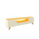 Ver imagem 1 de Rack Nobre 2.1 com Pés de Madeira Offwhite com Nature - Gelius Gelius Móveis