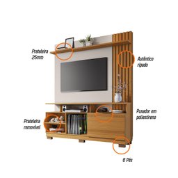 Estante Home Theater Artheo - Cinamomo Off White - Hb Móveis - 5