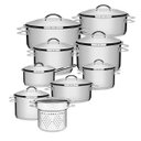 Ver imagem 1 de Jogo de Panelas 9 Peças Inox Fundo Triplo Solar Tramontina