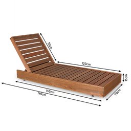 Conjunto 2 Espreguiçadeiras 2 Almofadas 1 Mesa Lateral Versatti Rustic  - 6