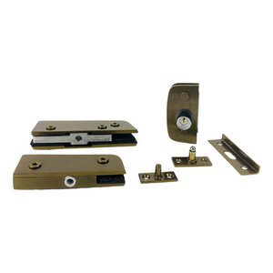 Kit 01 Instalação Porta de Vidro Pivotante V/a - Bronze - Aluminio