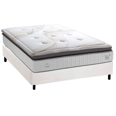 Cama Box Casal: Colchão Molas Masterpocket Ensacadas Herval C1725 + Base Crc Corano White (138x188)