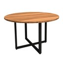 Ver imagem 2 de Mesa de Reunião Redonda 1,20 m Pés Metal para 4 Pessoas F5 Office Cor:Nogal com Preto