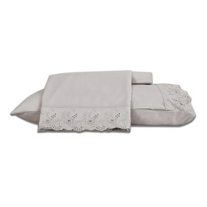 Jogo de Cama 4 Pç Queen Bordado Inglês Toque de Seda Jolitex - Fendi