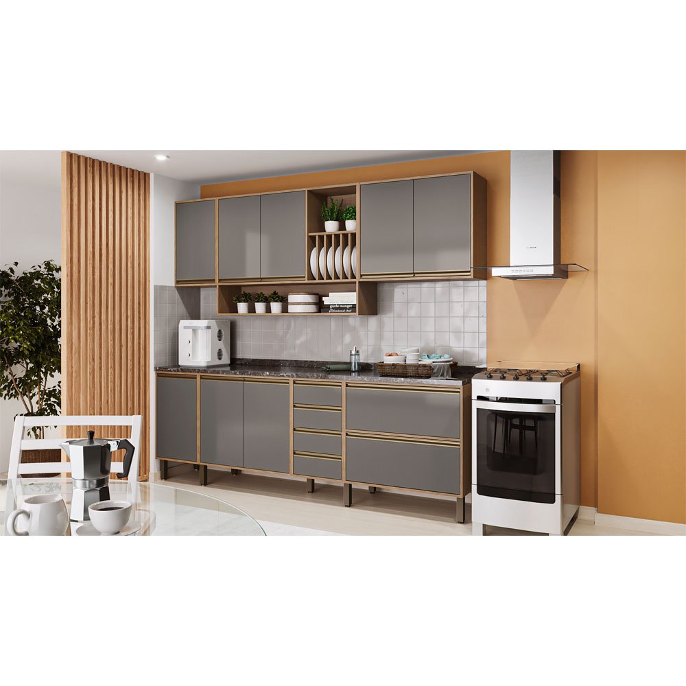 Armário de Cozinha Aéreo 120 cm 2 Portas Nicho Pratos Vitória Rimo ...