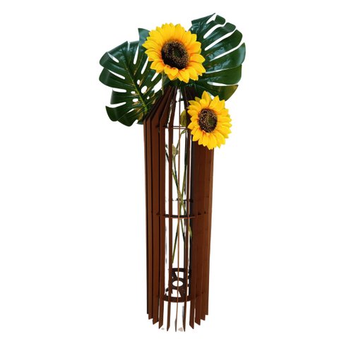 Vaso de Chão Decorativo Grande Mdf Penedo:marrom/90x20cm