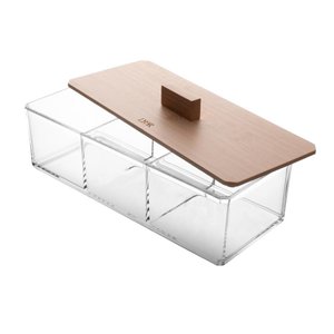 Caixa Organizadora com Tampa de Bambu My Box 23cm