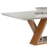 Mesa de Jantar Cascavel C/ Vidro e Laca Branco / Carvalho Amendoa Universum Moveis - 5